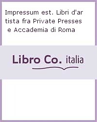 Impressum est libri artista - est., d'artista